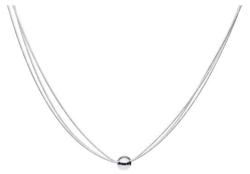 Cape Cod Ball Three Strand Sterling Silver Necklace 16-18"