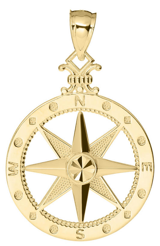 Compass Rose Necklace - 14K Gold - 20MM