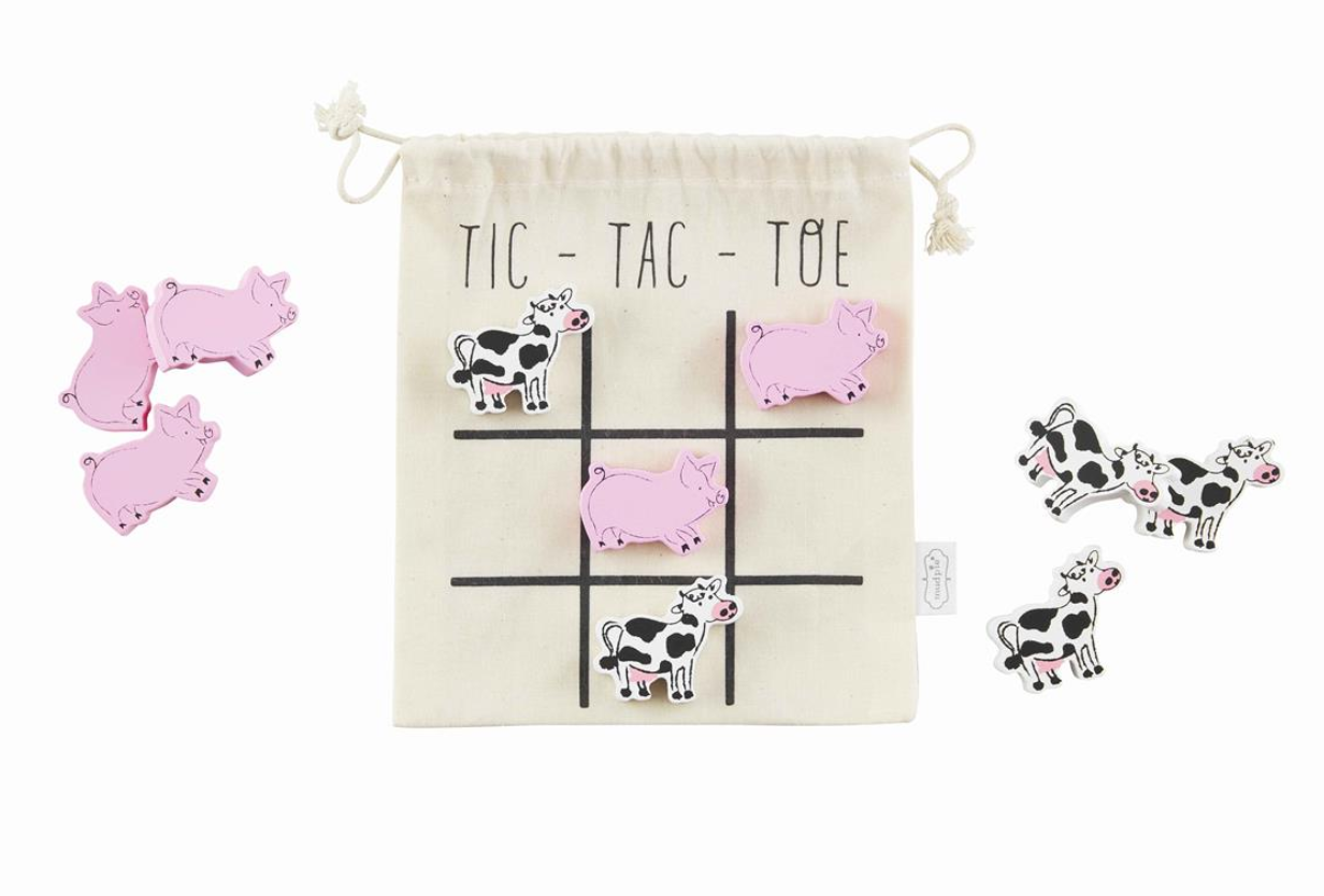 Wood Tic Tac Toe Farm Set