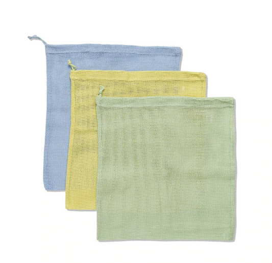 Reusable Produce Bags - Blue, Citron, & Sage