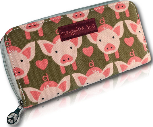 Pig Zip Around Wallet