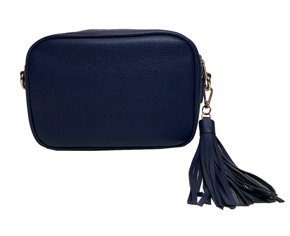 Navy Leather Tassel