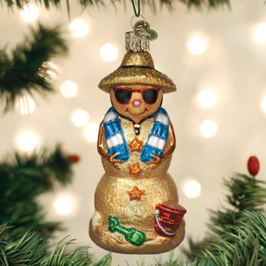 Sand Snowman Ornament