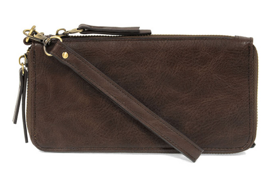 Chloe Zip Around Wristlet - Dark Oak