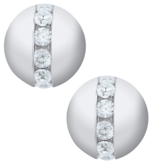 Cubic Zirconia Stud Bead Earring