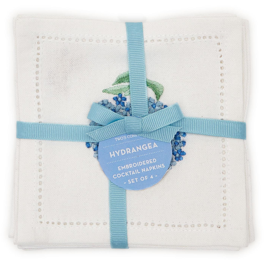 Hydrangea Cloth Cocktail Napkin - Set of 6