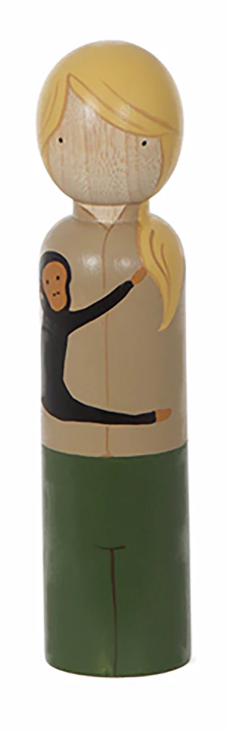 A Female Ethologist Wooden Doll