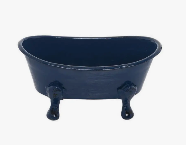 Blue Metal Bathtub Soapdish